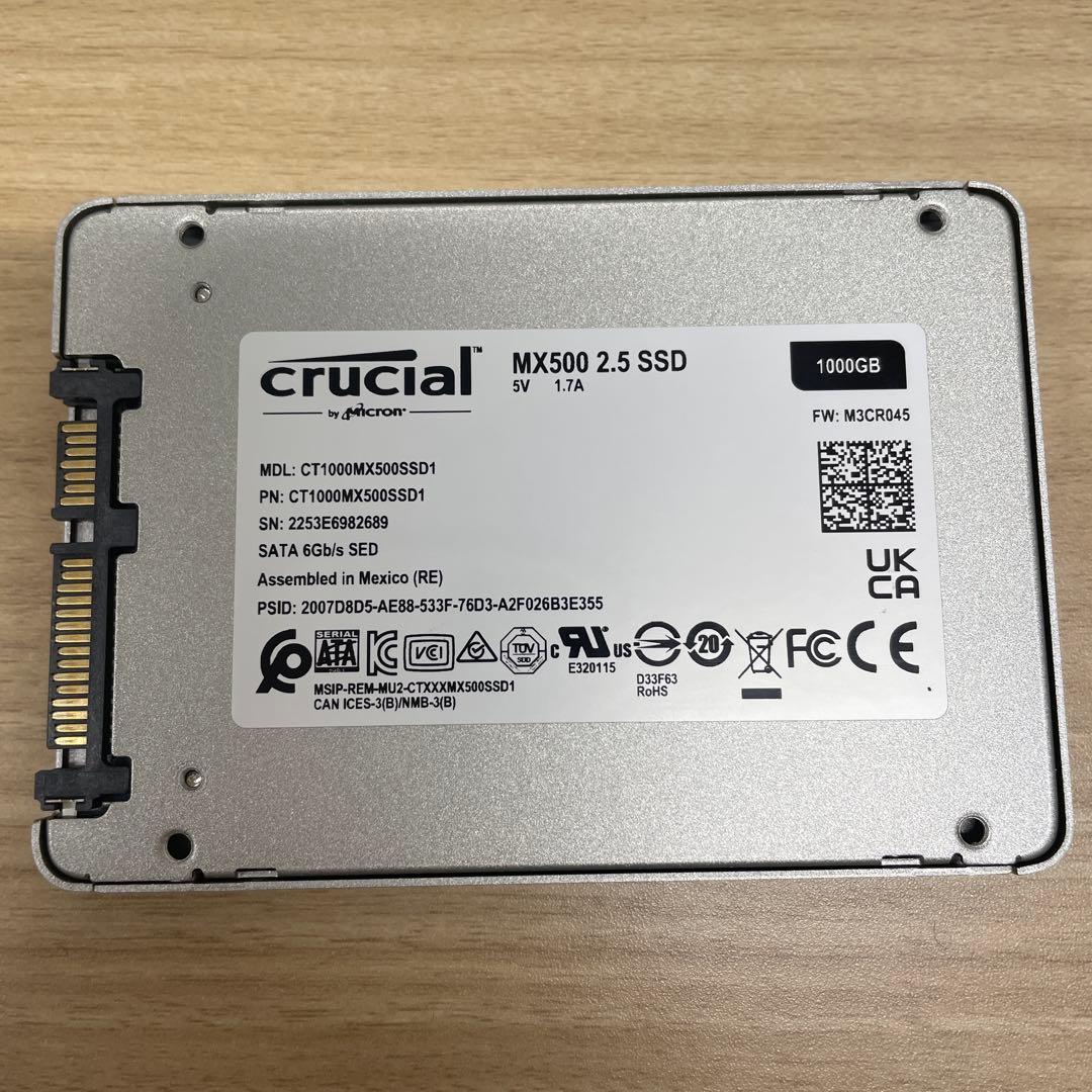 crucial MX500 1TB 2.5インチSATA SSD