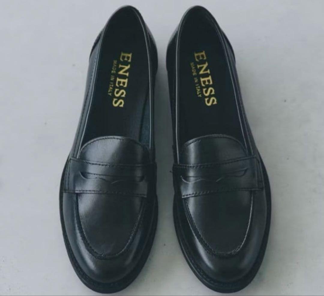 ENESS エネス ローファー37 ブラック 黒 レザー 本革