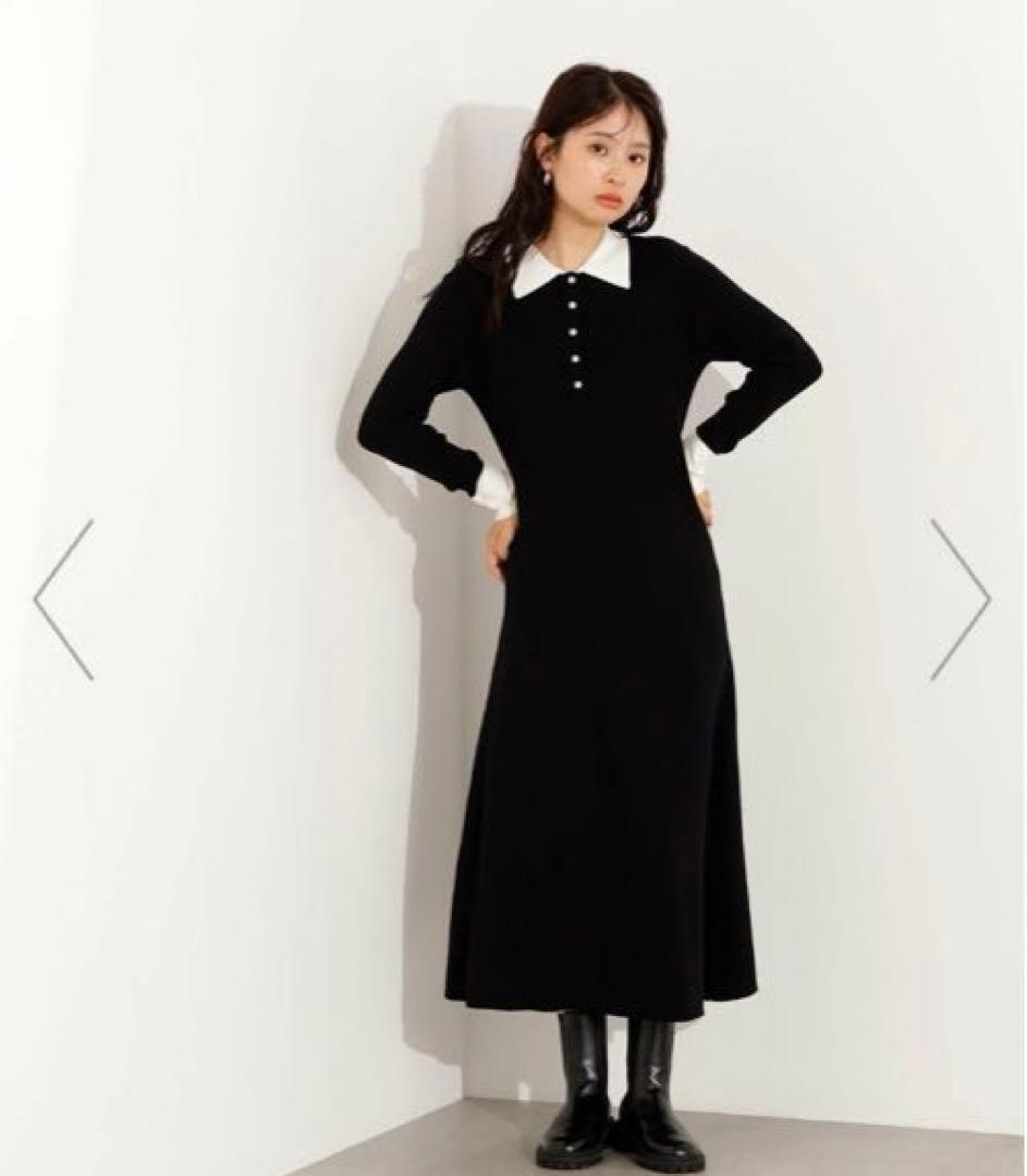 【本日限定値下げ】襟付きニットワンピース