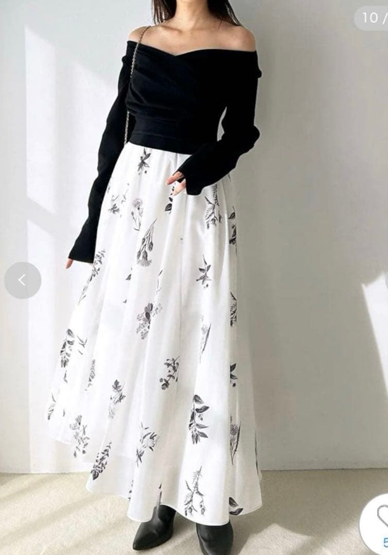 【試着のみ　美品】スナイデル　ニットドッキングワンピース　BLK 1