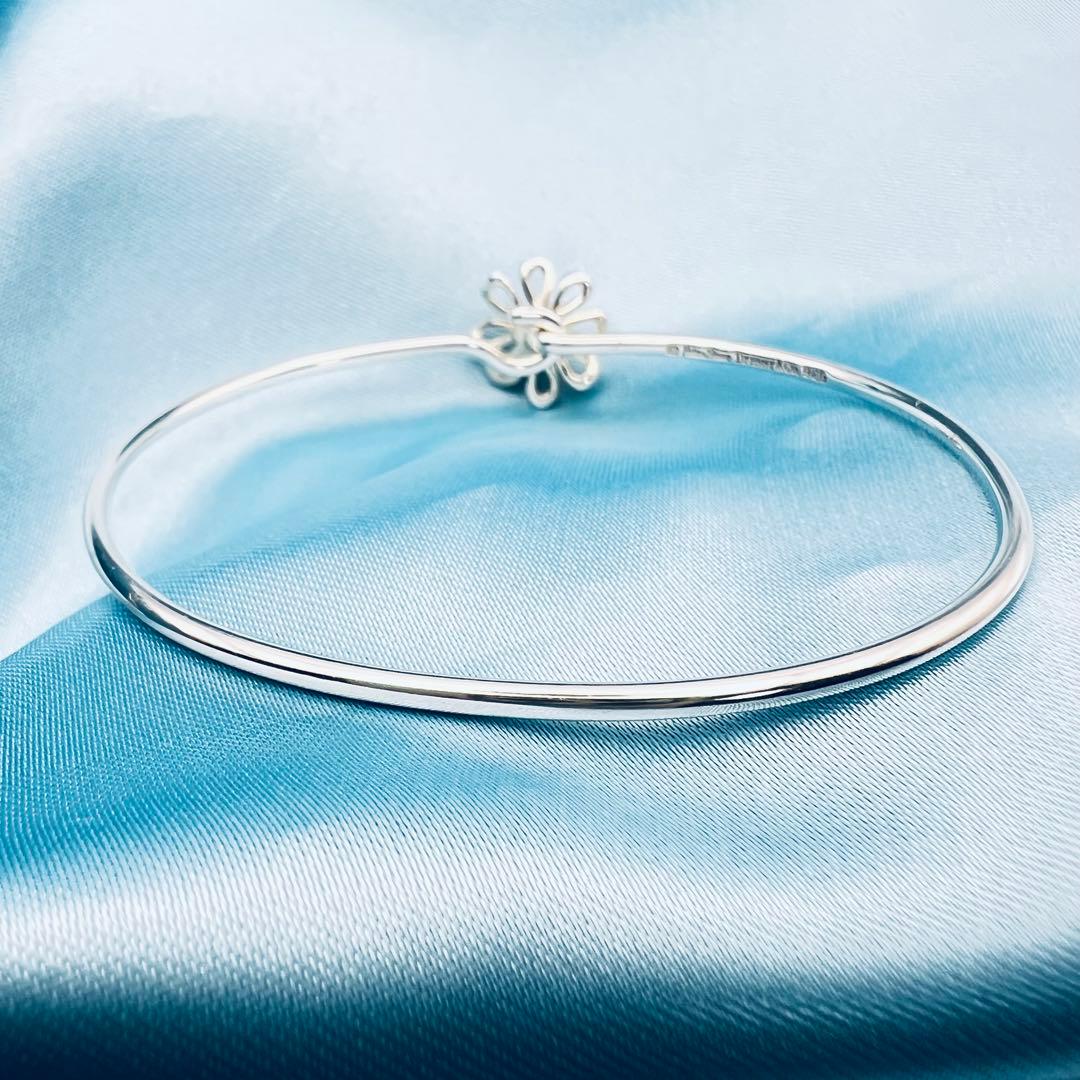 超美品　ティファニー　デイジーフラワー　シルバー　バングル　ブレスレット