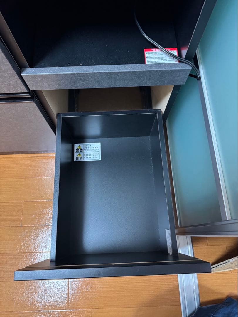 ニトリ　食器棚　ブラック　もっぱ