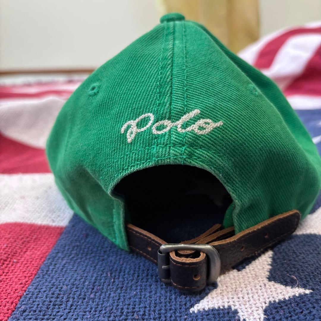 レアPOLO RALPH LAUREN キャップ アップリケド ツイル ボール緑