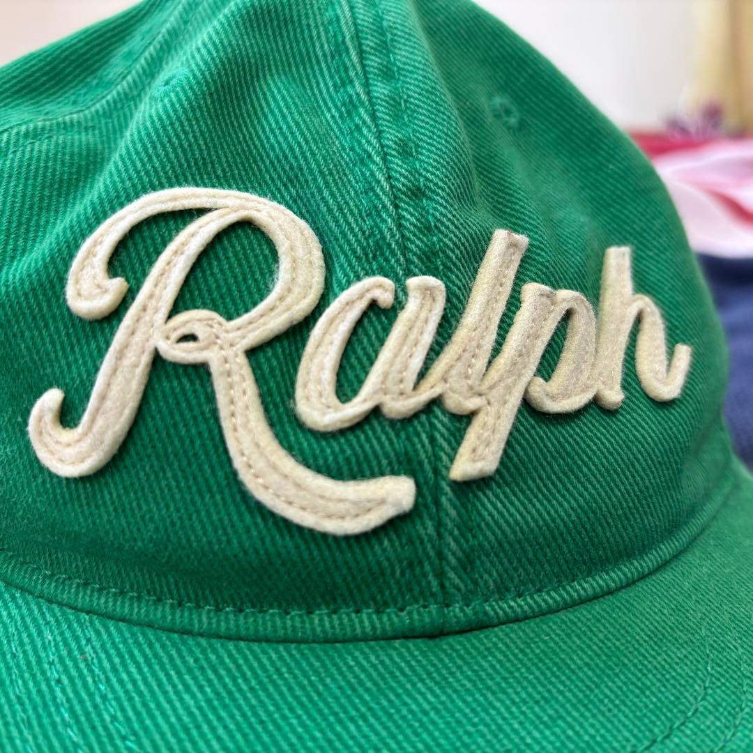 レアPOLO RALPH LAUREN キャップ アップリケド ツイル ボール緑