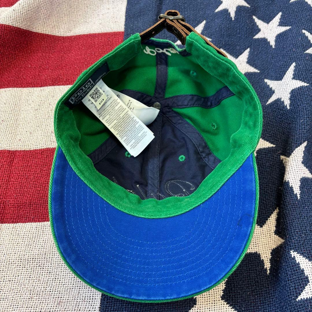 レアPOLO RALPH LAUREN キャップ アップリケド ツイル ボール緑