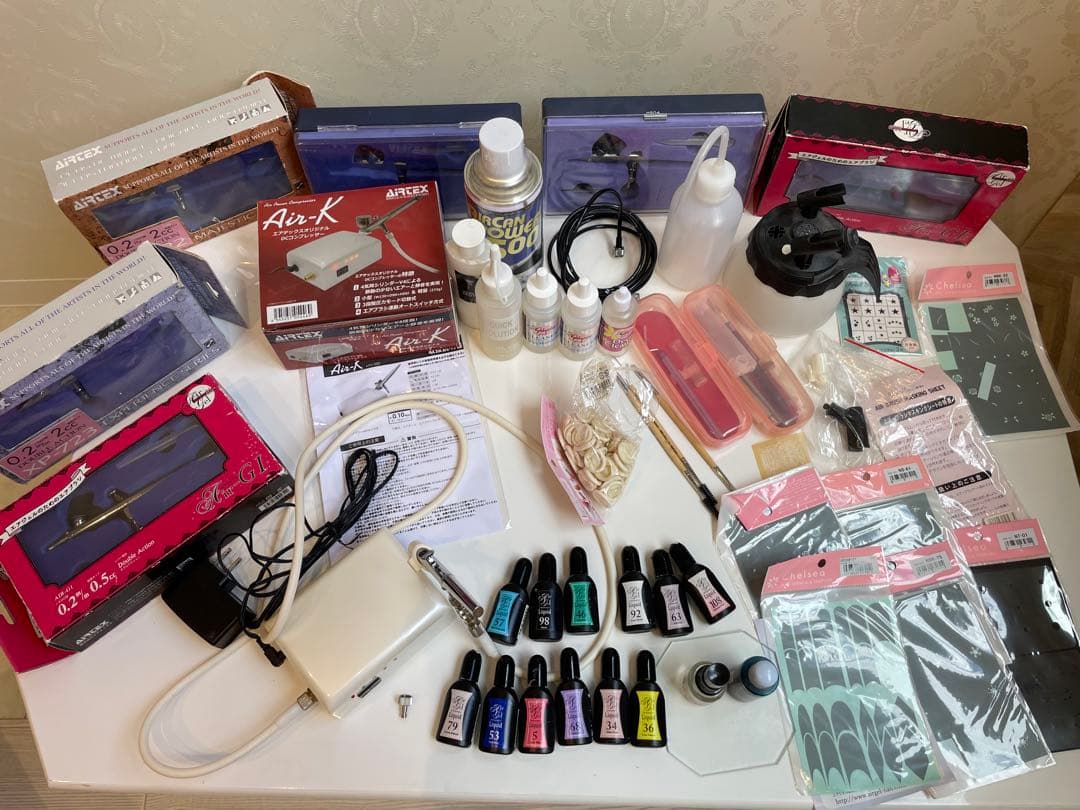 ネイル用エアブラシセット エアジェル　コンプレッサー airk ネイルサロン