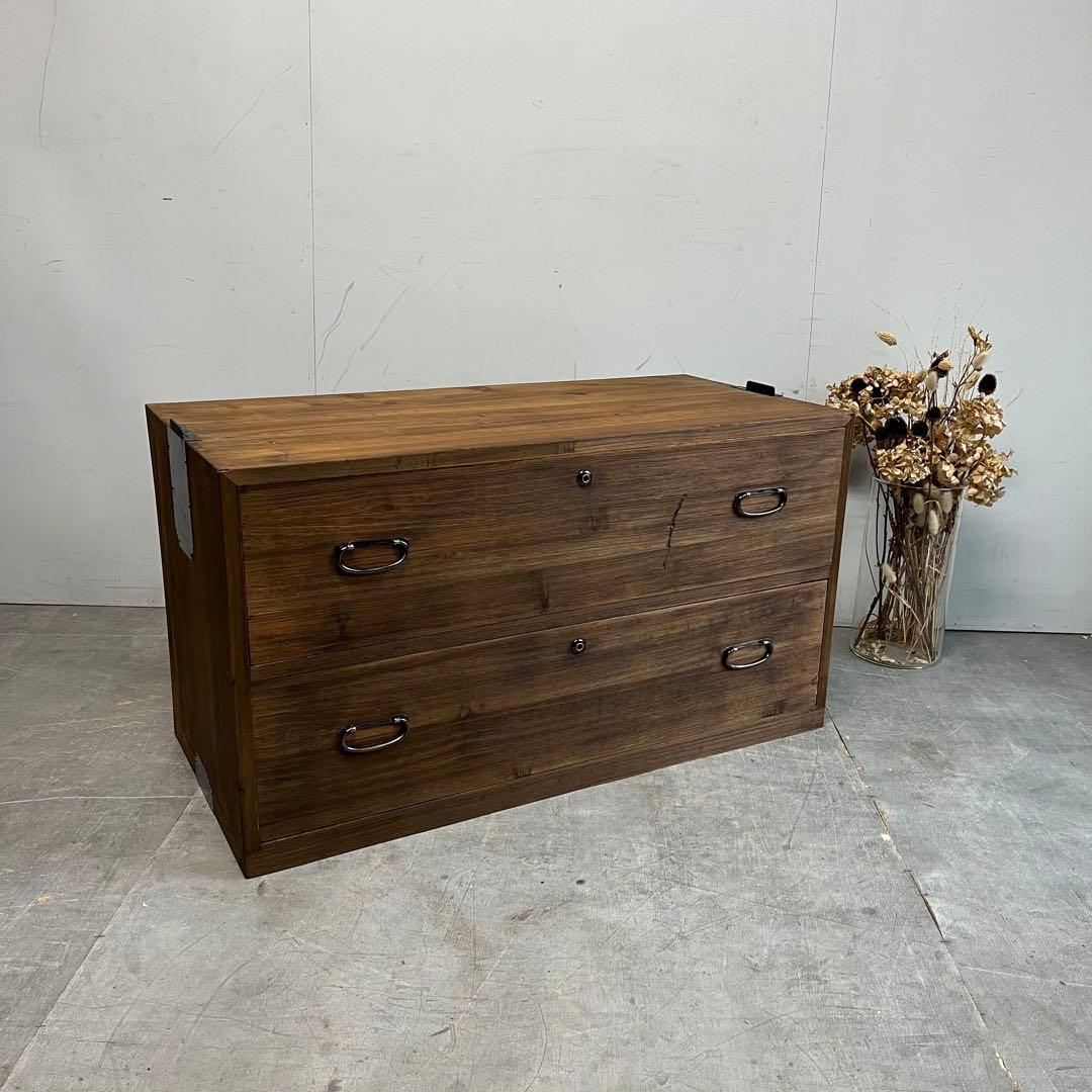 アンティーク チェスト 箪笥 桐 杉 テレビ台 無垢材 昭和レトロ z463