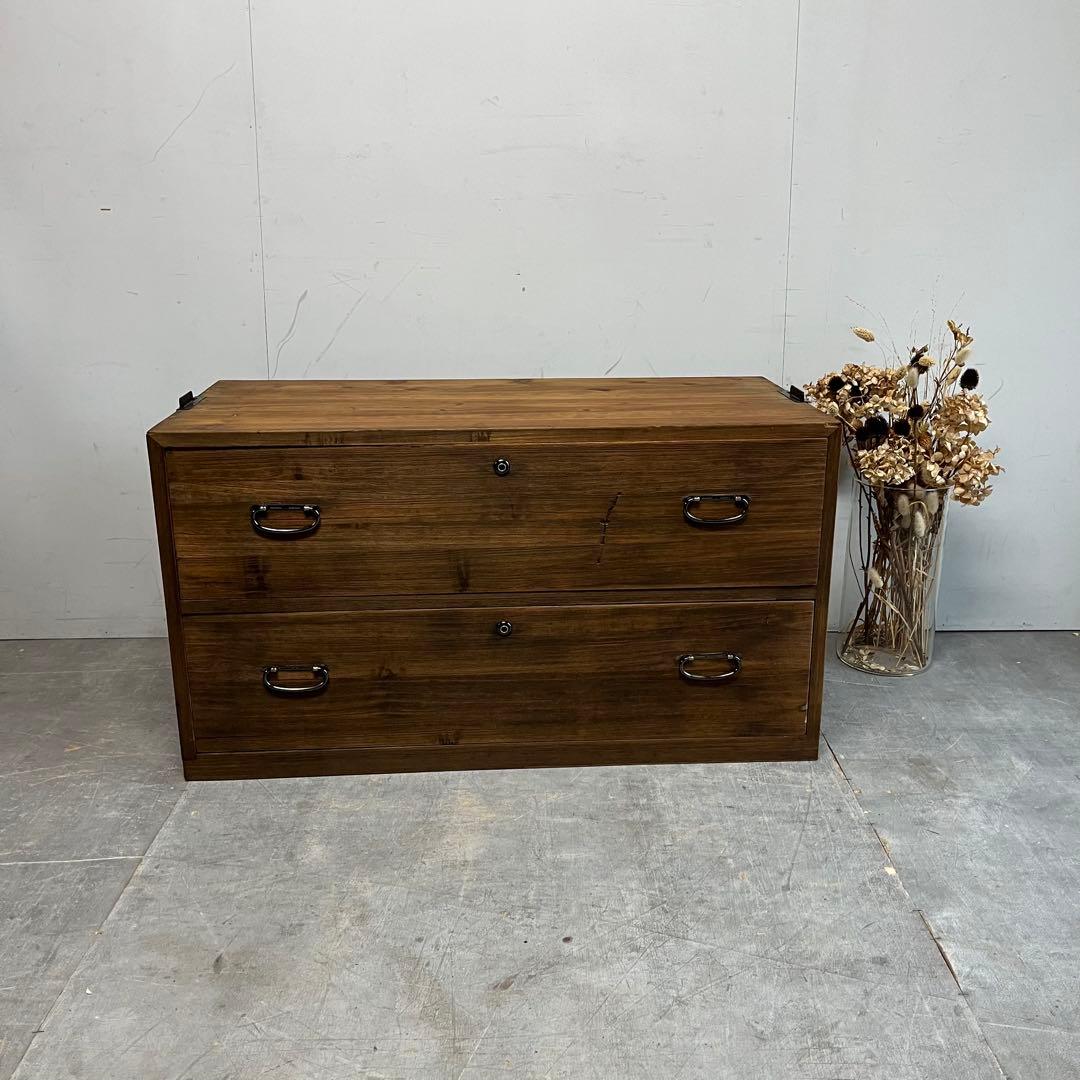 アンティーク チェスト 箪笥 桐 杉 テレビ台 無垢材 昭和レトロ z463