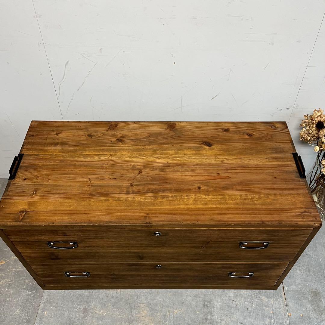 アンティーク チェスト 箪笥 桐 杉 テレビ台 無垢材 昭和レトロ z463