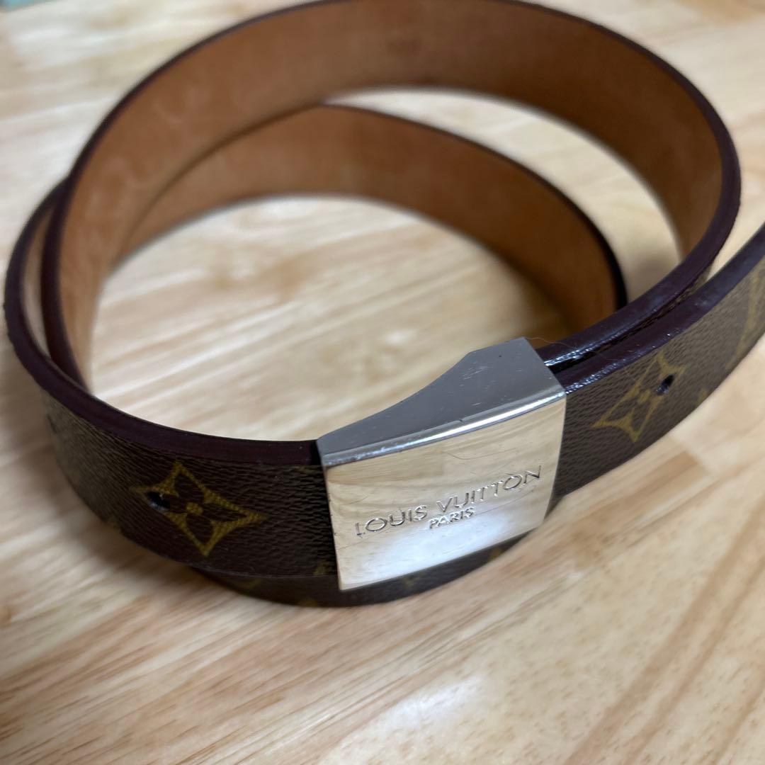 ルイヴィトン モノグラム サンチュール ベルト シルバー金具