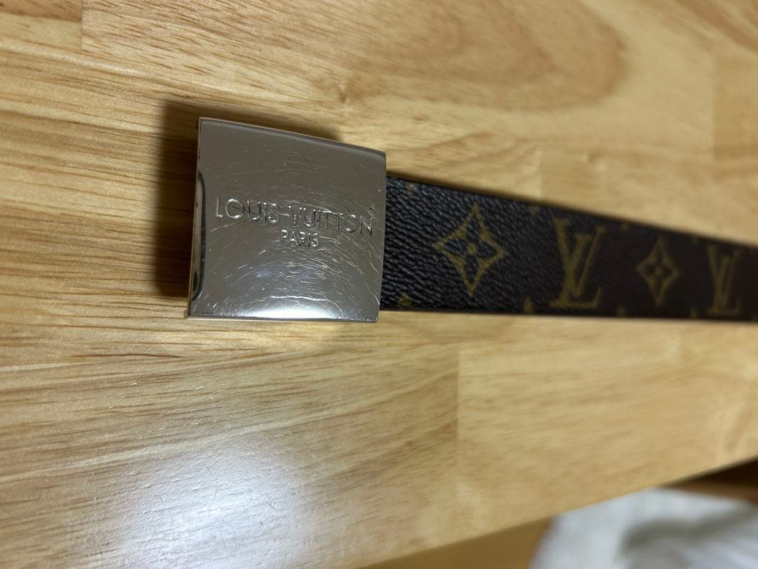 ルイヴィトン モノグラム サンチュール ベルト シルバー金具