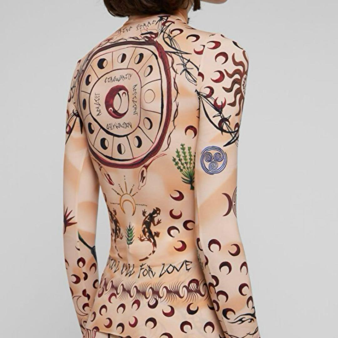 マリーンセル セカンドスキン　marine serre tattoo top