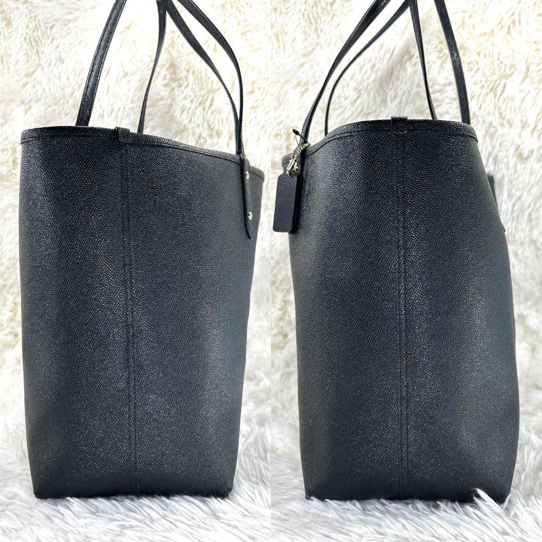 【極美品】コーチ リバーシブル 36658 トートバッグ レザー A4可 黒