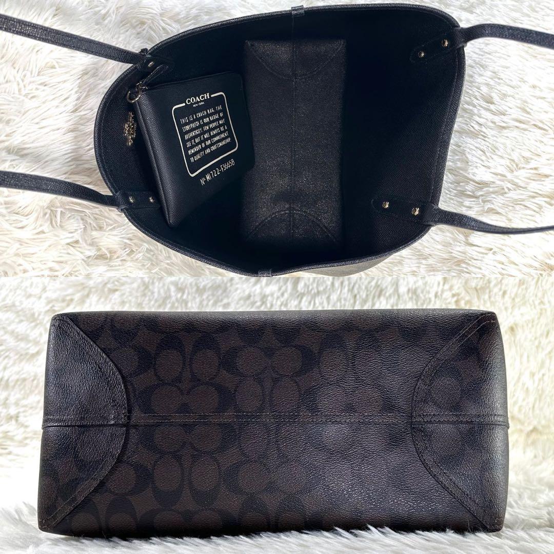 【極美品】コーチ リバーシブル 36658 トートバッグ レザー A4可 黒