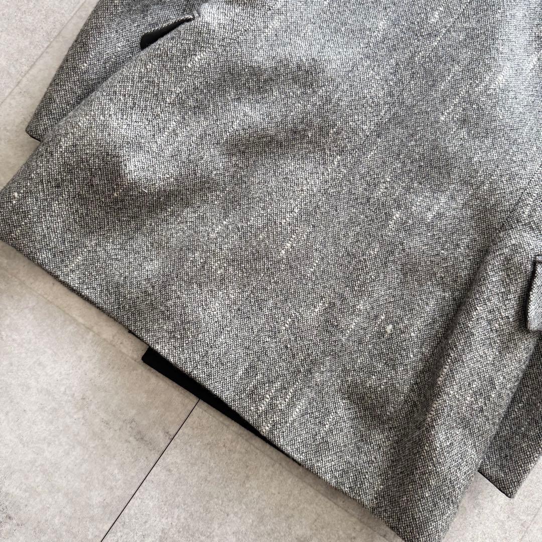 ミスディオール　テーラードジャケット　ダブル　ウールシルク混　ツイード　グレー