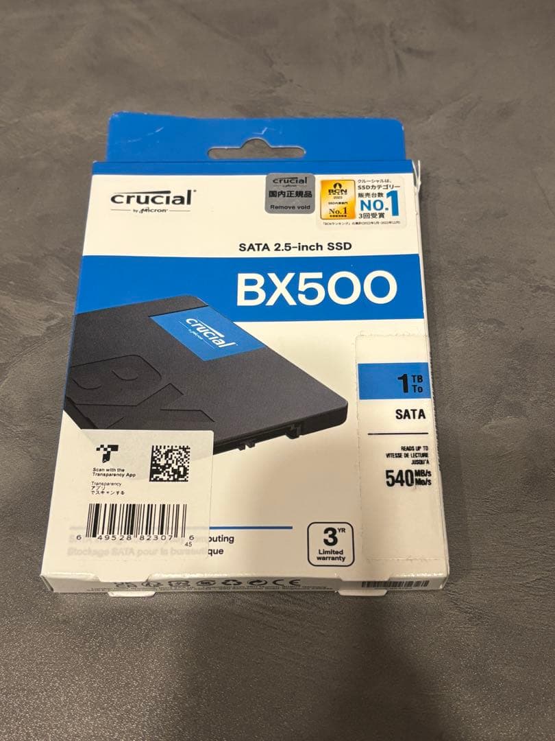crucial BX500 1TB SATA SSD新品未開封