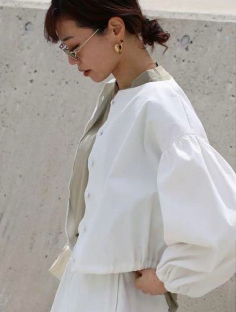 bow.a 水際　ナミナミ　ブラウス　ホワイト