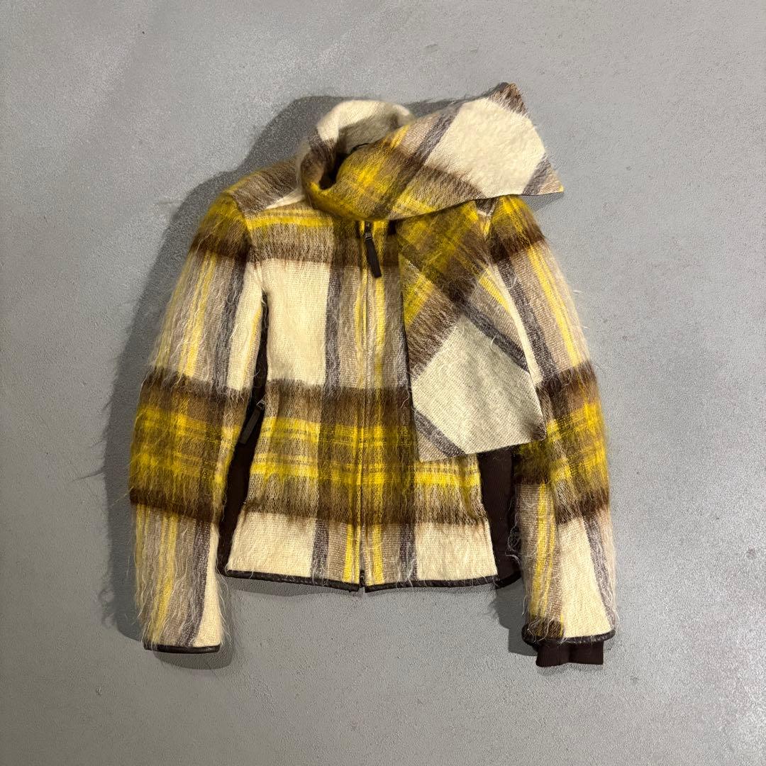 ジャケット・アウター PRADA SPORT mohair scarf padded jacket