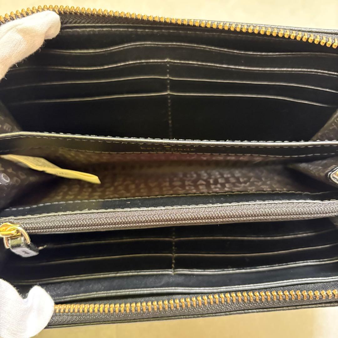 美品　kapespade ケイトスペード　長財布　タッセル　レザー　ブラック