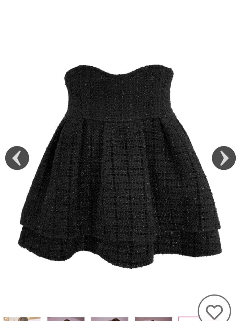 ミシェルマカロン ファンシーツイード美脚スカート 黒 Mサイズ