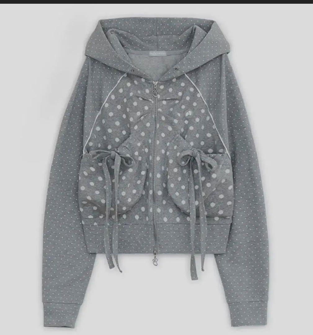 HUG YOUR SKIN(ハグユアースキン) ドット ジップアップパーカー