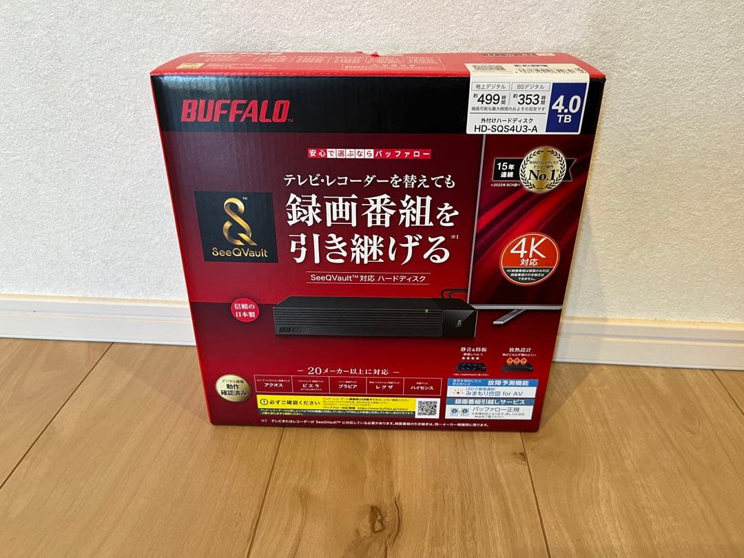 【外付けHDD】BUFFALO SeeQVault HD-SG5U3A 4TB