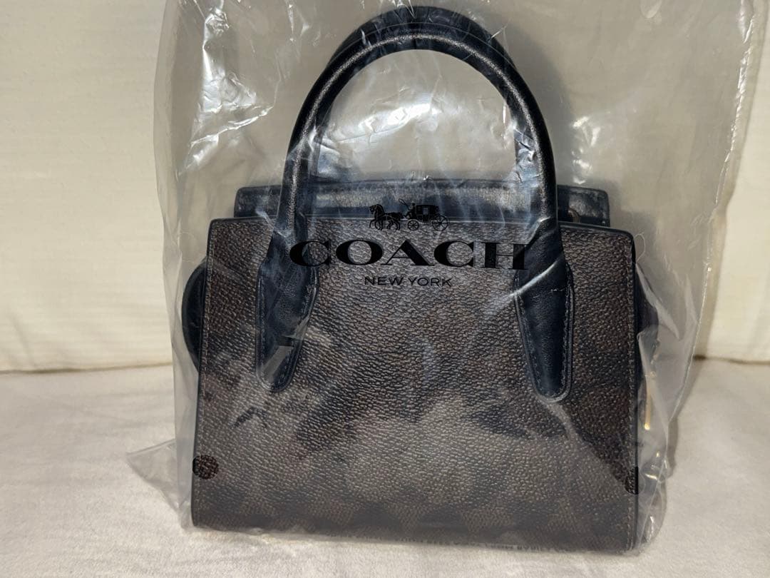 新品COACH ミニハンドバッグ　ブラウン シグネチャー　ショルダーバッグ　福袋