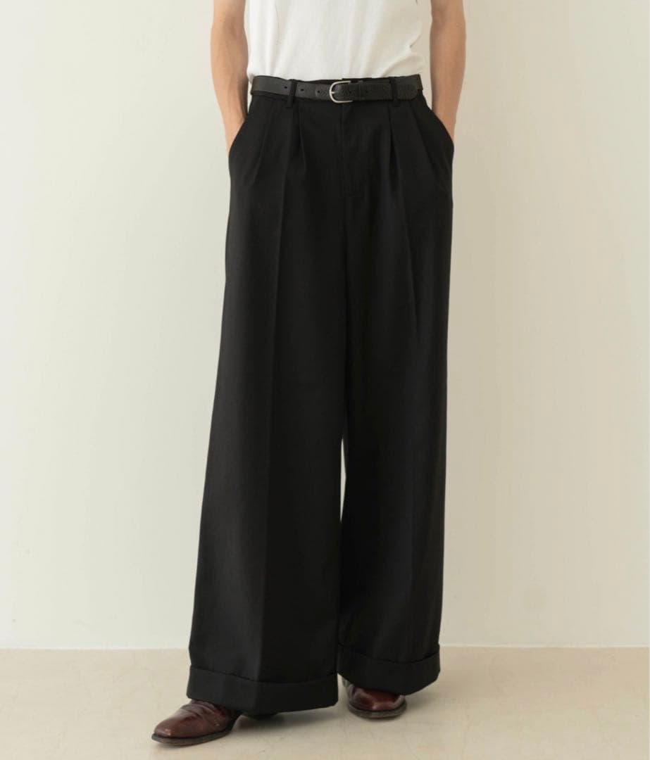 パンツ Camphor wood 2tuck wide baggy slacks S