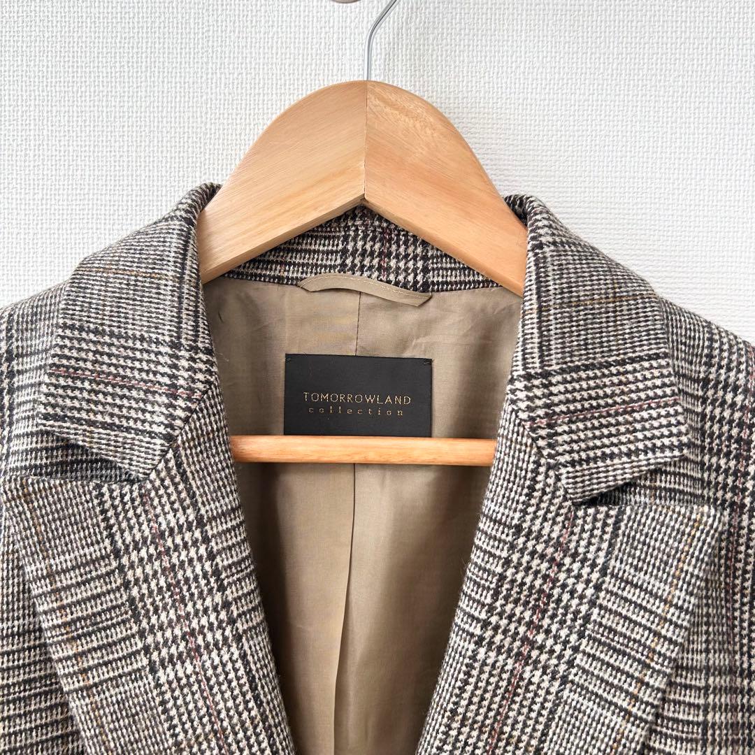 美品✨TOMORROWLAND　シックグレンチェック ダブルブレストジャケット