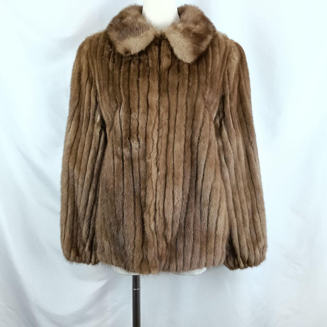 ミンク　毛皮　コート　ブラウン　B2870