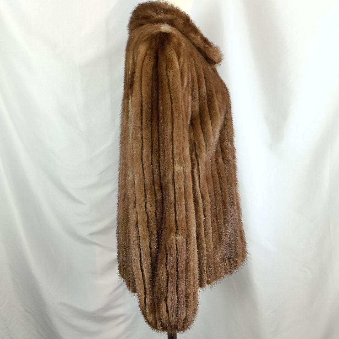 ミンク　毛皮　コート　ブラウン　B2870