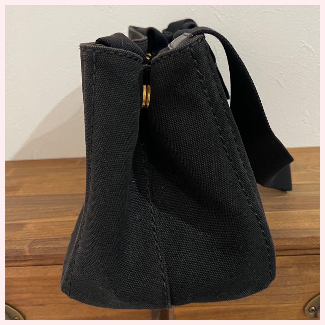 ＊ニコ＊PRADA カナパ 黒 トートバッグ