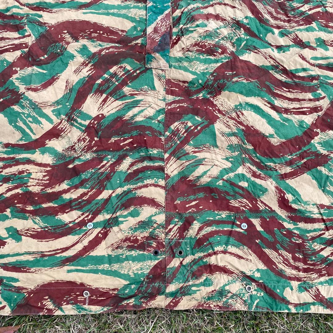 【レア・状態良】フランス軍　軍幕　M51　リザードカモ　１枚　ポンチョ　テント