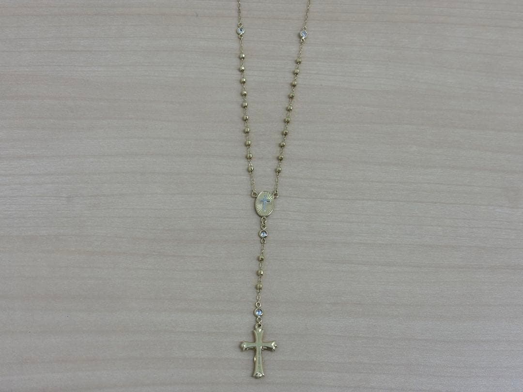 新品激安BRILLIANCE 10金K10YGロザリオゴールドネックレス46cm