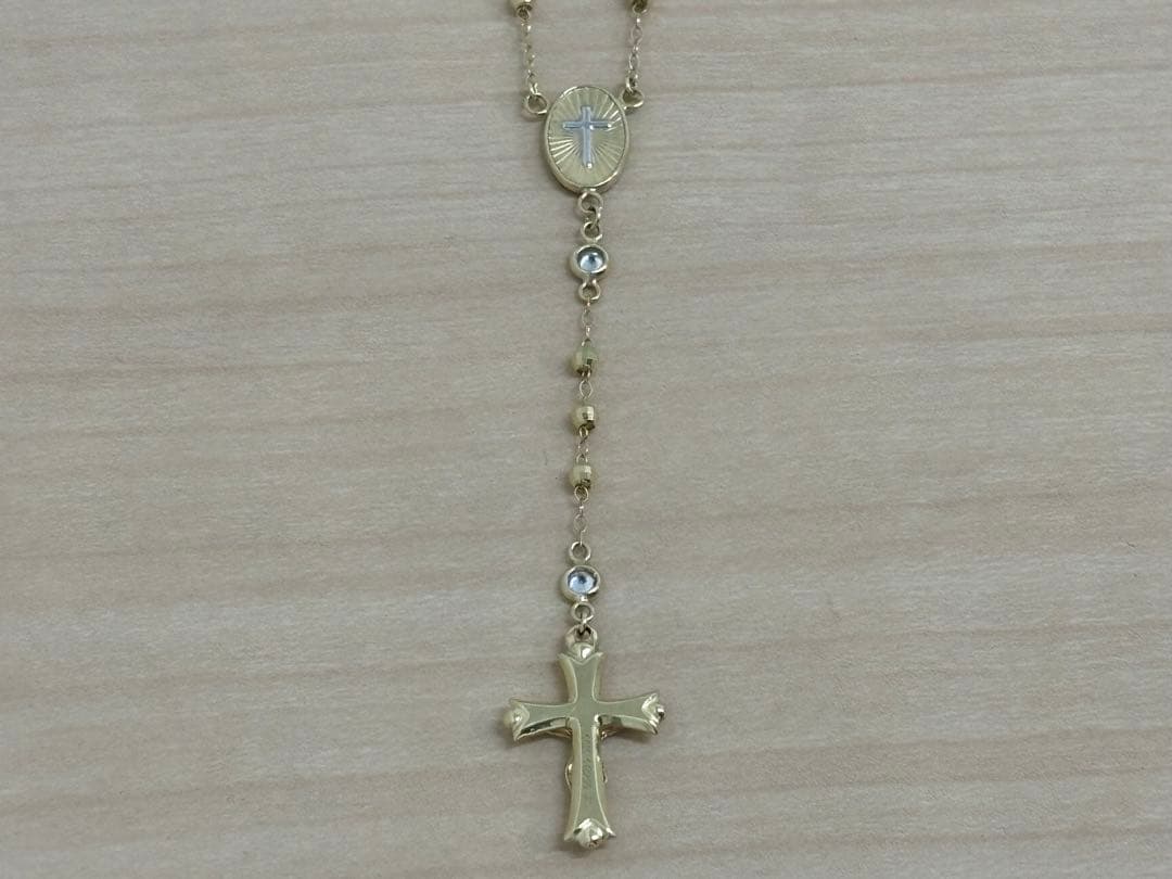 新品激安BRILLIANCE 10金K10YGロザリオゴールドネックレス46cm