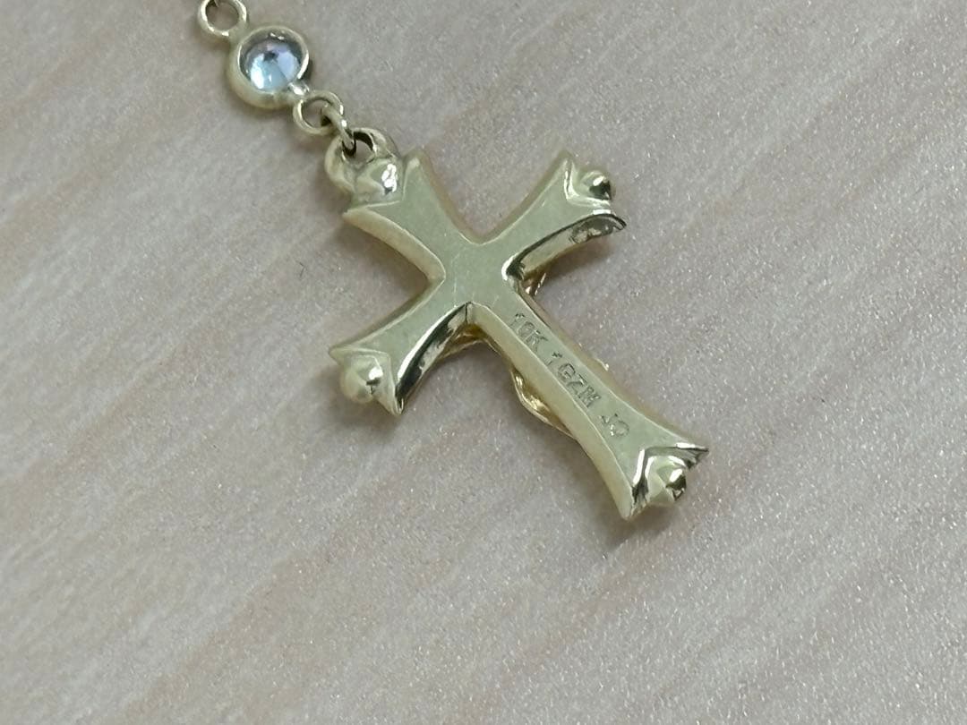 新品激安BRILLIANCE 10金K10YGロザリオゴールドネックレス46cm