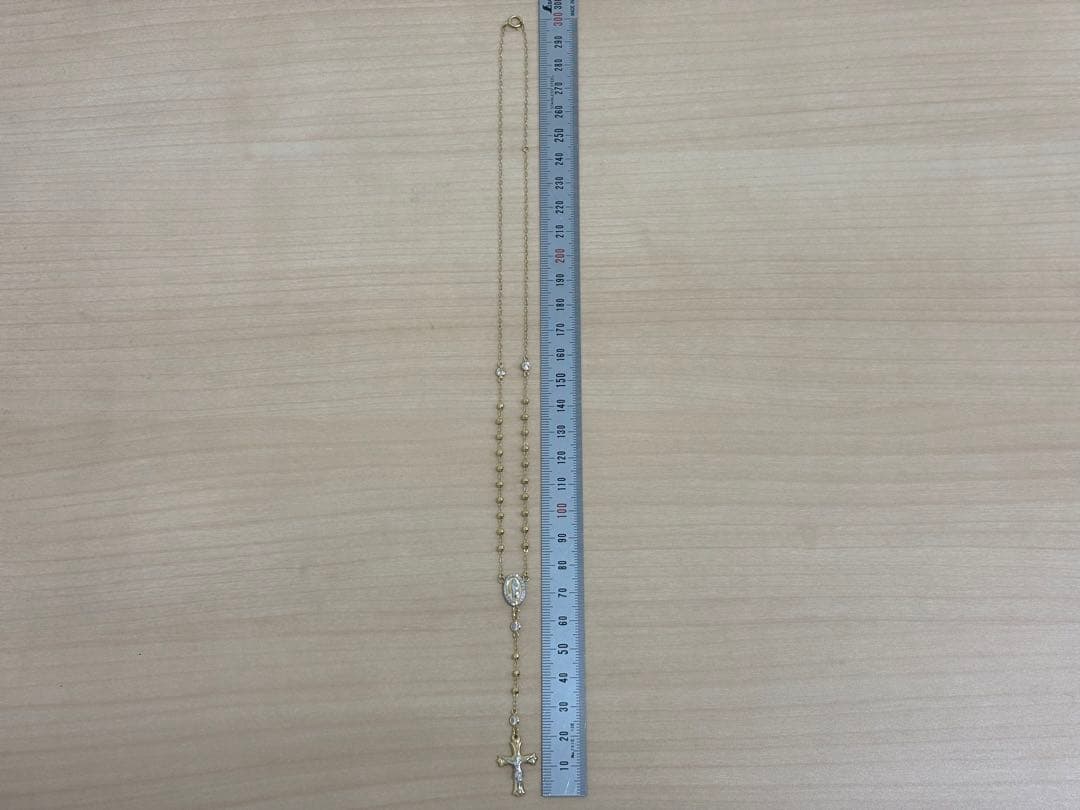 新品激安BRILLIANCE 10金K10YGロザリオゴールドネックレス46cm