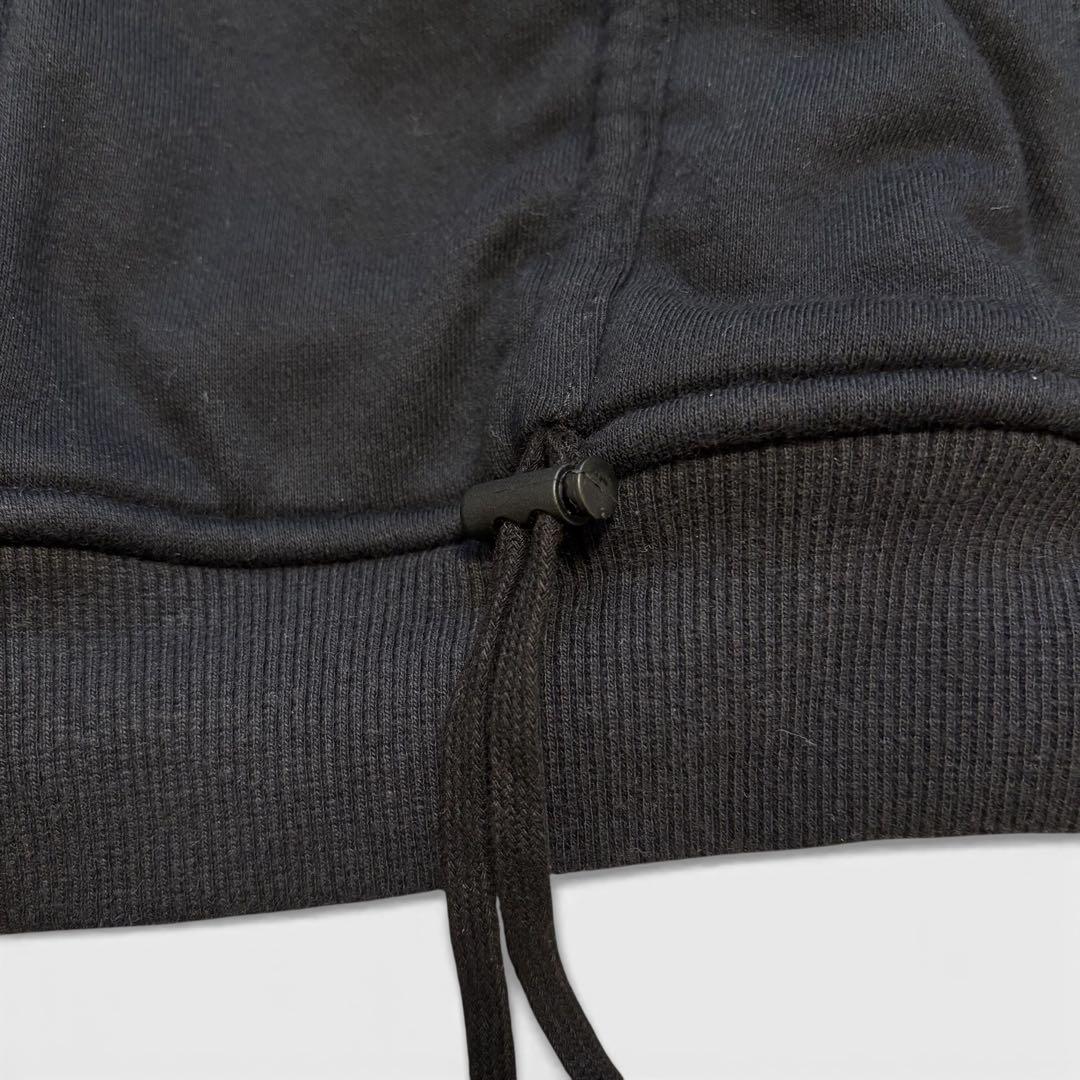 Ameri ギャザー ジップアップパーカー ブラック