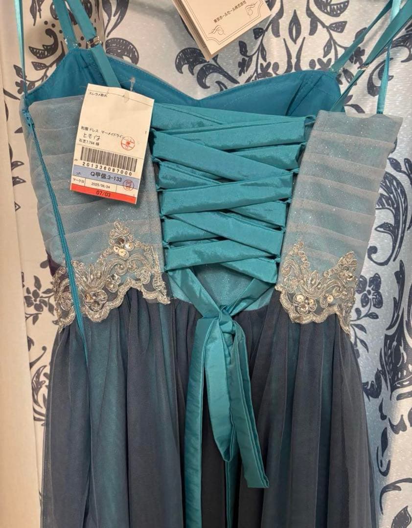 【ドレスルームアミ】　ブルーロングドレス