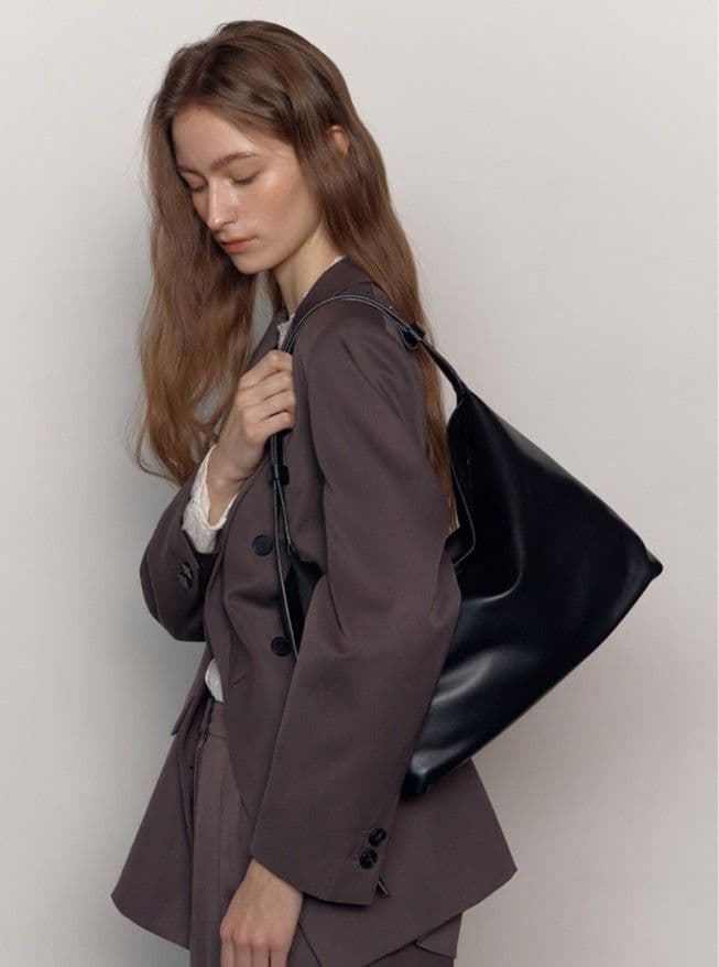 LE ABONNE ルアボネ ブラック 黒 羊 レザー ハンドバッグ ショルダー