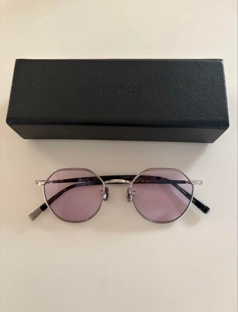 【稀少】BLANC パープルレンズ ラウンドサングラス