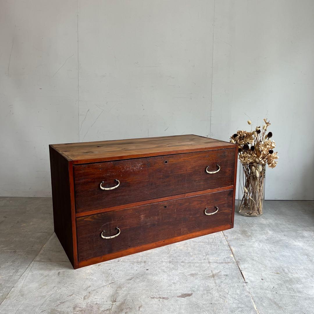 アンティーク チェスト 箪笥 ローボード テレビ台 無垢材 昭和レトロ z533