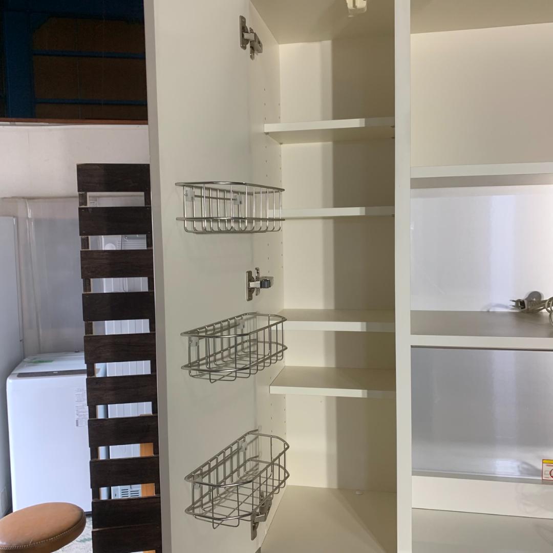 J834 パモウナ 食器棚 幅90cm キッチンボード キャビネット