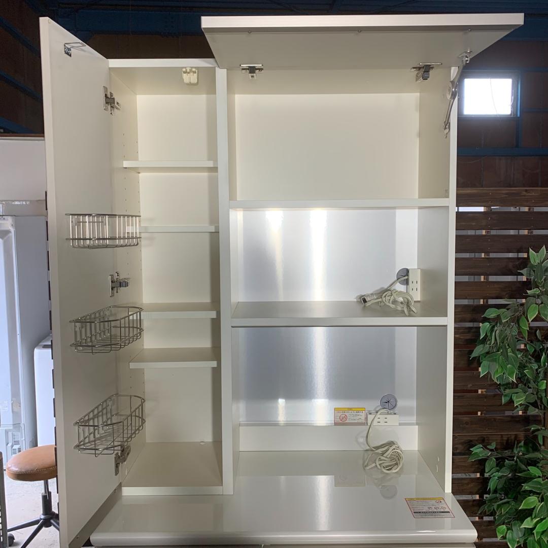 J834 パモウナ 食器棚 幅90cm キッチンボード キャビネット