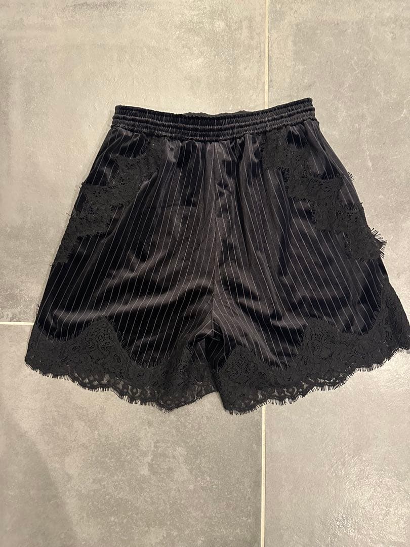 【メゾンスペシャル】Hem Lace Velour Shorts