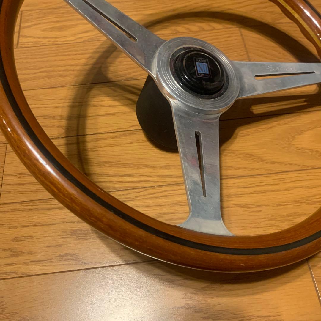 美品ナルディNardi ウッドハンドル34cm ボス付きDATSUN日産サニー