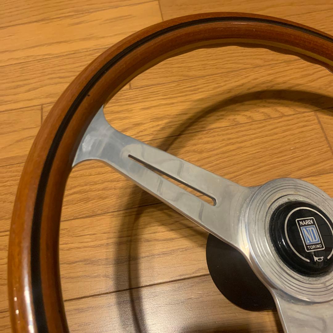 美品ナルディNardi ウッドハンドル34cm ボス付きDATSUN日産サニー