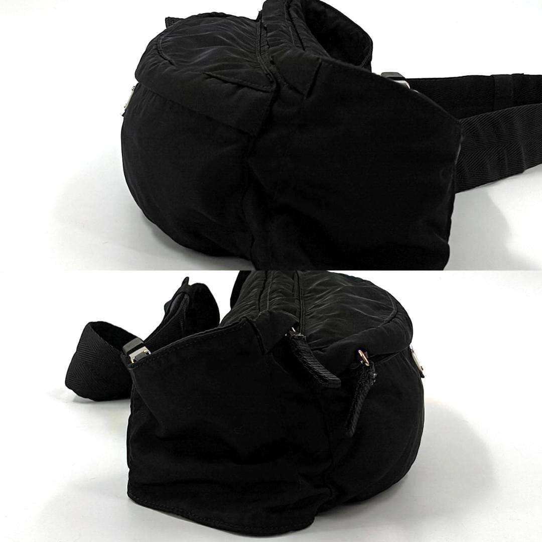 美品希少✨プラダ ウエストポーチ ボディバッグ ナイロン 三角ロゴ 黒 白タグ