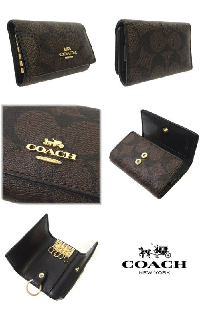 COACH/コーチ　ファイブ リング キー ケース・シグネチャー キャンバス