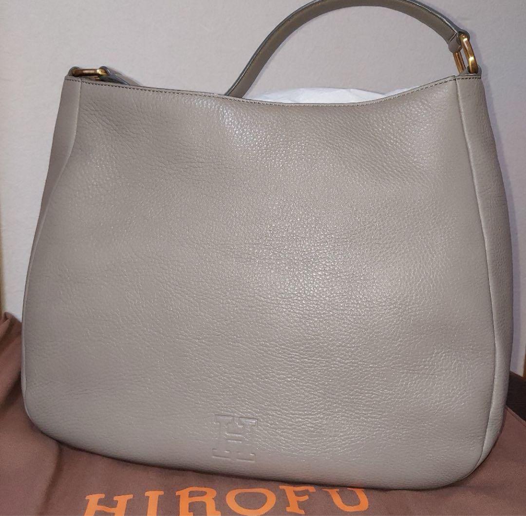 ★極美品★HIROFUバックイタリア。おしゃれなグレージュ